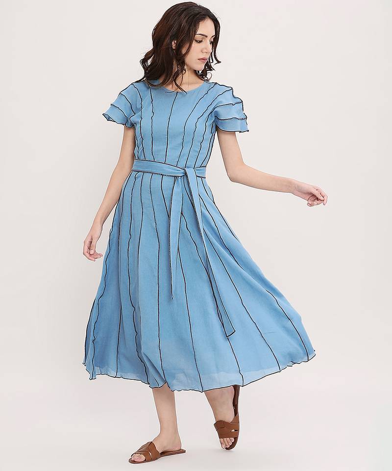 Blue cotton dress