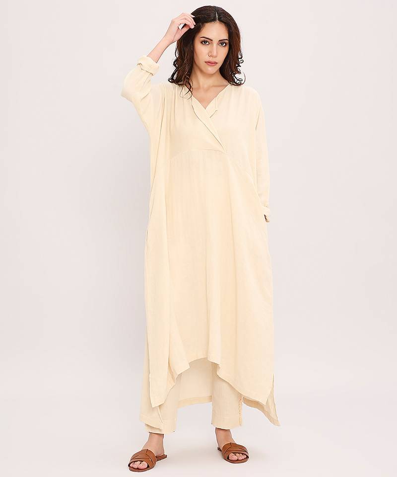 Cream cotton kurta