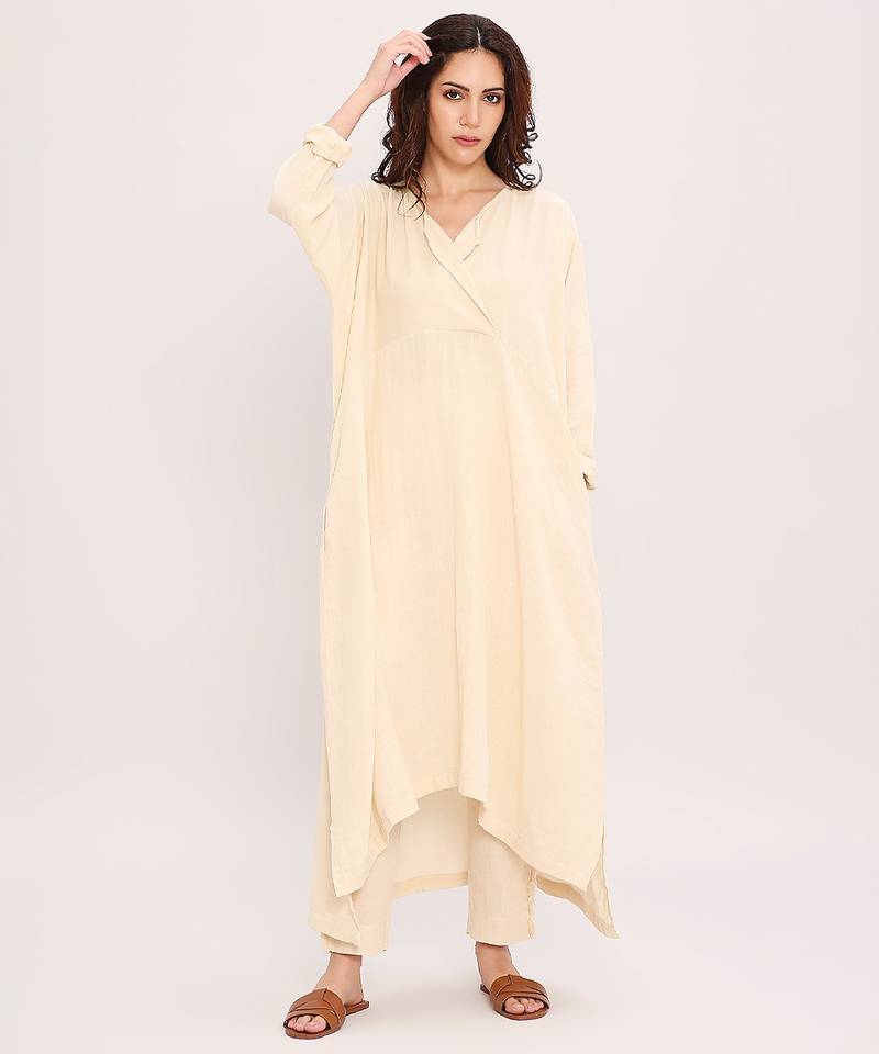 Cream cotton kurta