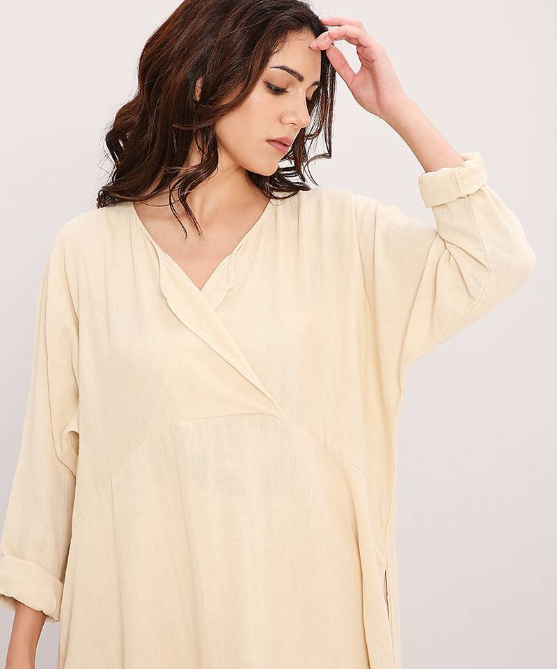 Cream cotton kurta