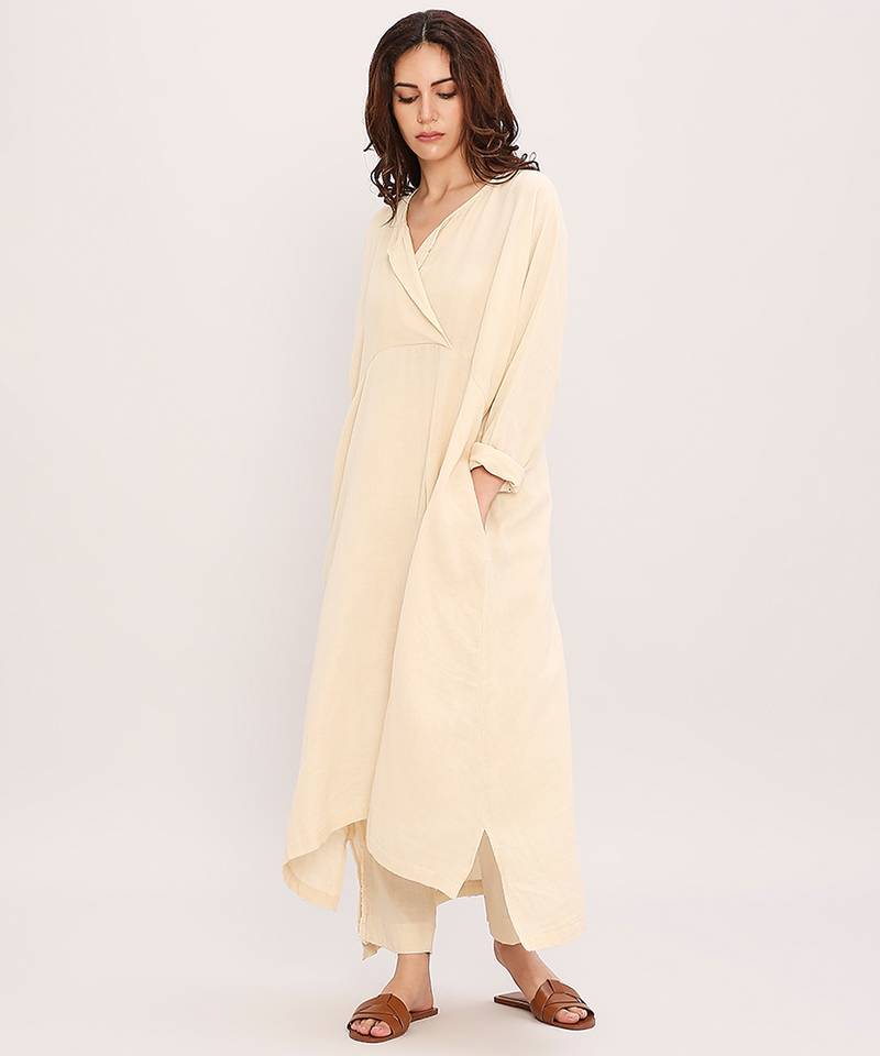 Cream cotton kurta