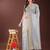 grey color orgenza zari border saree with blouse