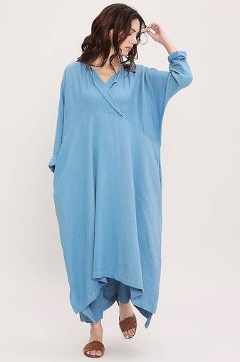 Blue cotton kurta