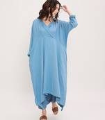 Blue cotton kurta