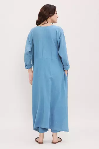 Blue cotton kurta