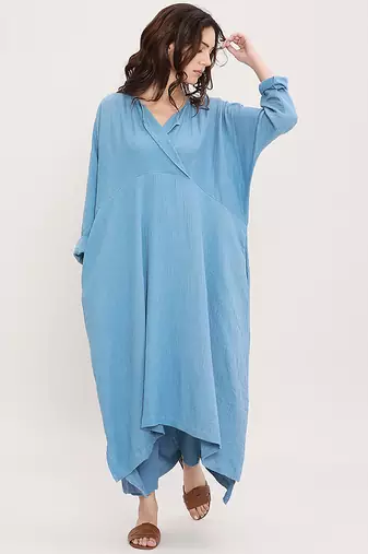 Blue cotton kurta