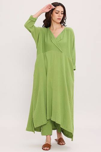 Green cotton kurta
