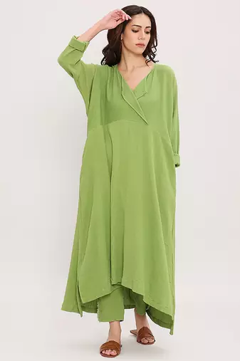 Green cotton kurta