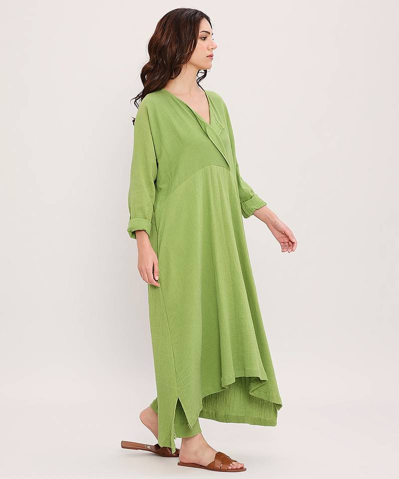 Green cotton kurta