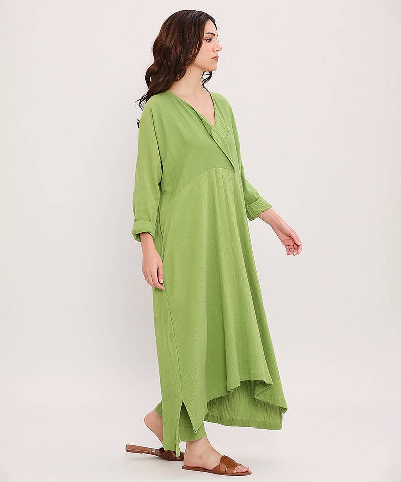 Green cotton kurta