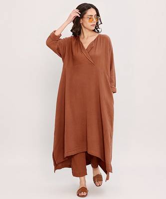 Brown cotton kurta 1