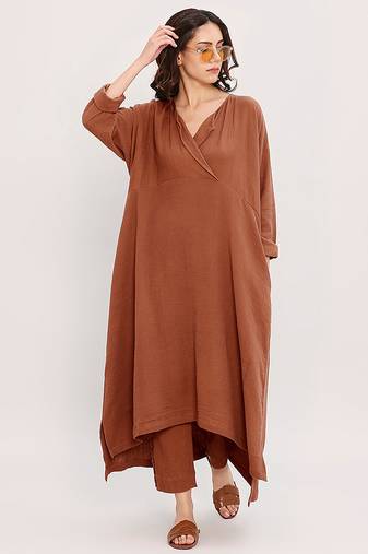 Brown cotton kurta