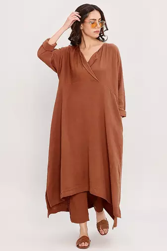 Brown cotton kurta