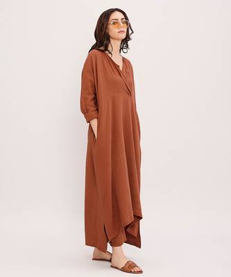 Brown cotton kurta 2