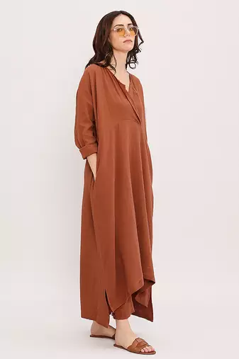 Brown cotton kurta