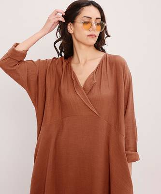 Brown cotton kurta 3