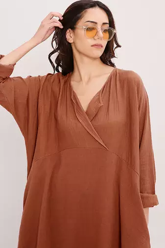 Brown cotton kurta