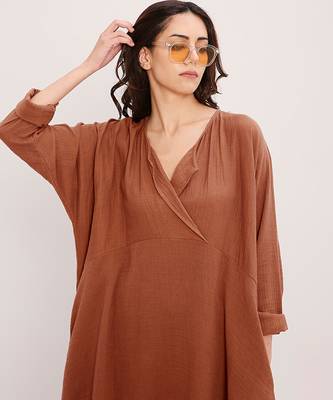 Brown cotton kurta 4