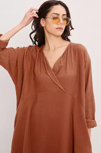 Brown cotton kurta