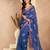 Digital printed linen ready to wear pocket saree with unstitched blouse