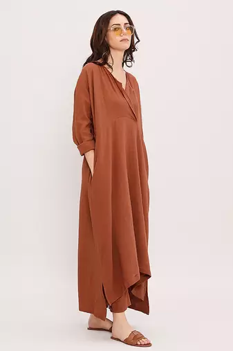 Brown cotton kurta