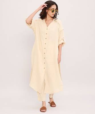 Cream cotton kurta 1