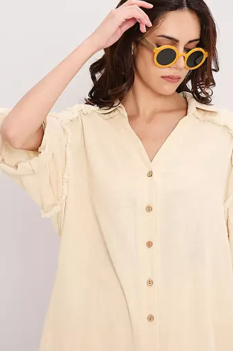 Cream cotton kurta