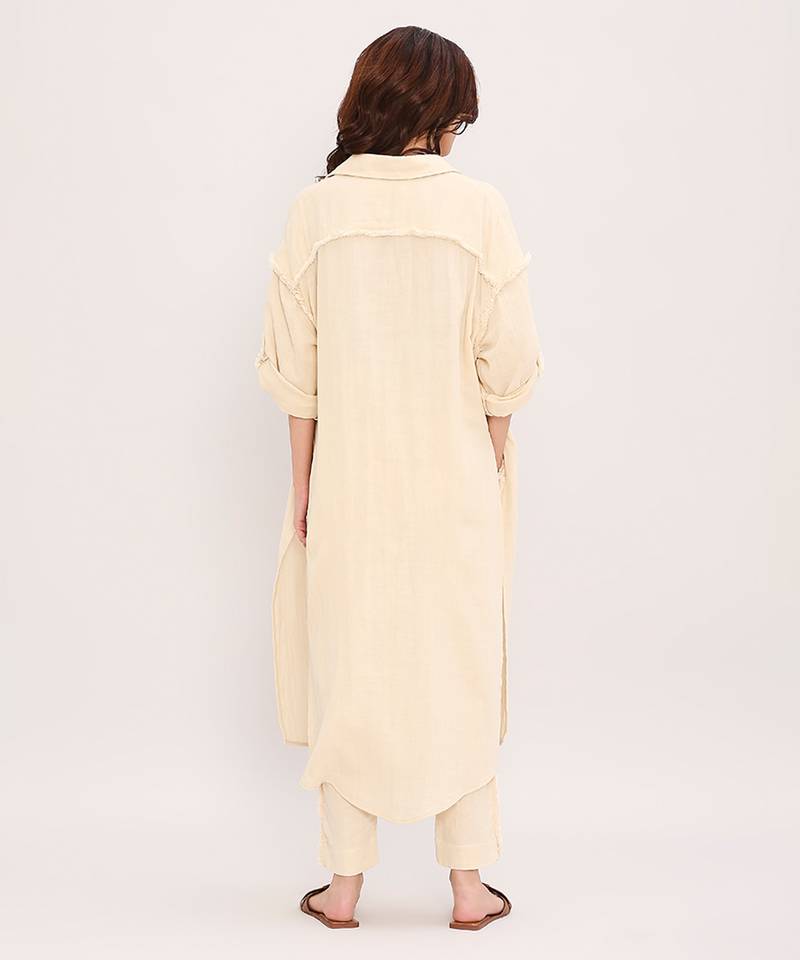 Cream cotton kurta