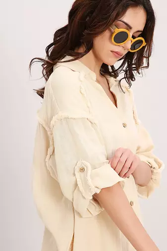 Cream cotton kurta