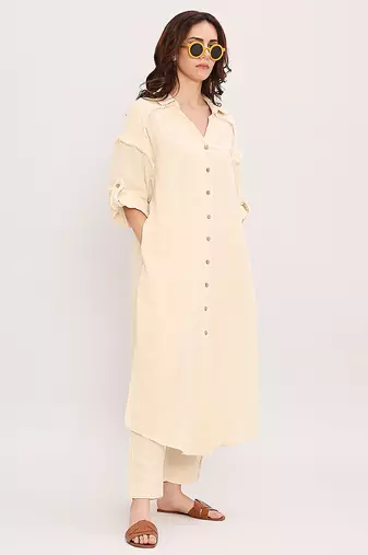 Cream cotton kurta