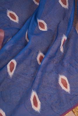 Digital printed linen ready to wear pocket saree with unstitched blouse 9