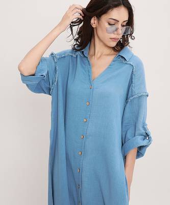 Blue cotton kurta 2