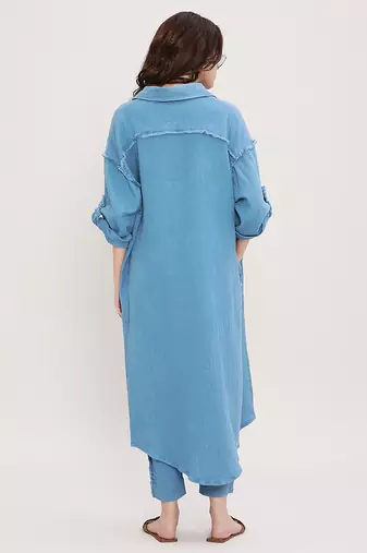 Blue cotton kurta