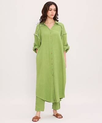 Green cotton kurta 1