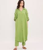 Green cotton kurta