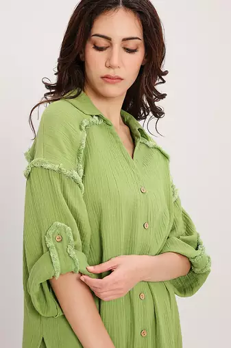 Green cotton kurta