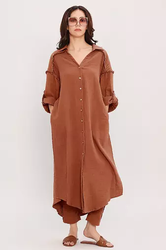 Brown cotton kurta