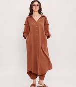Brown cotton kurta