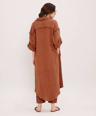 Brown cotton kurta 2
