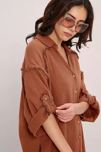 Brown cotton kurta