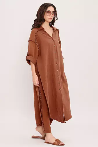 Brown cotton kurta
