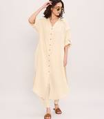Cream cotton kurta set