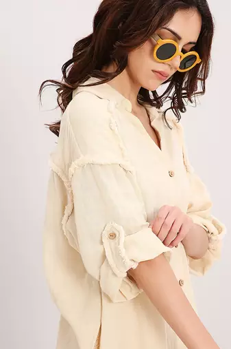 Cream cotton kurta set