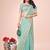 teal color orgenza zari woven saree with blouse