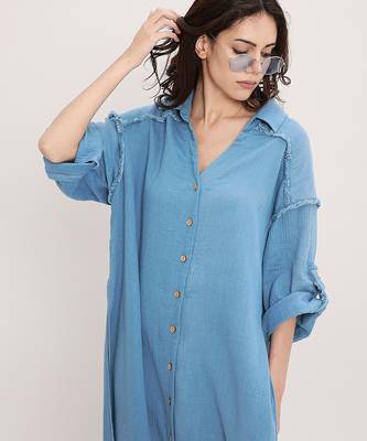 Blue cotton kurta set 2