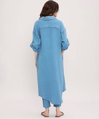 Blue cotton kurta set 3