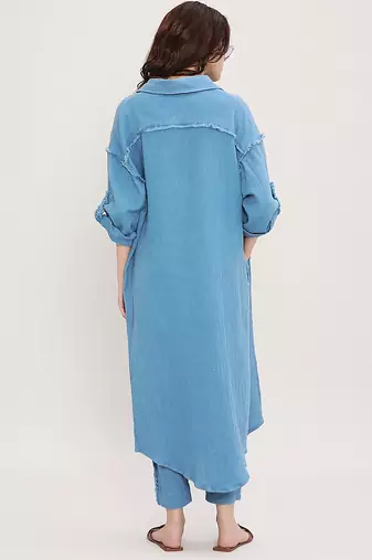 Blue cotton kurta set