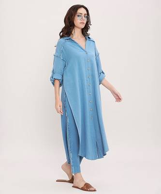 Blue cotton kurta set 4