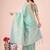 teal color orgenza zari woven saree with blouse