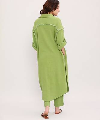 Green cotton kurta set 4